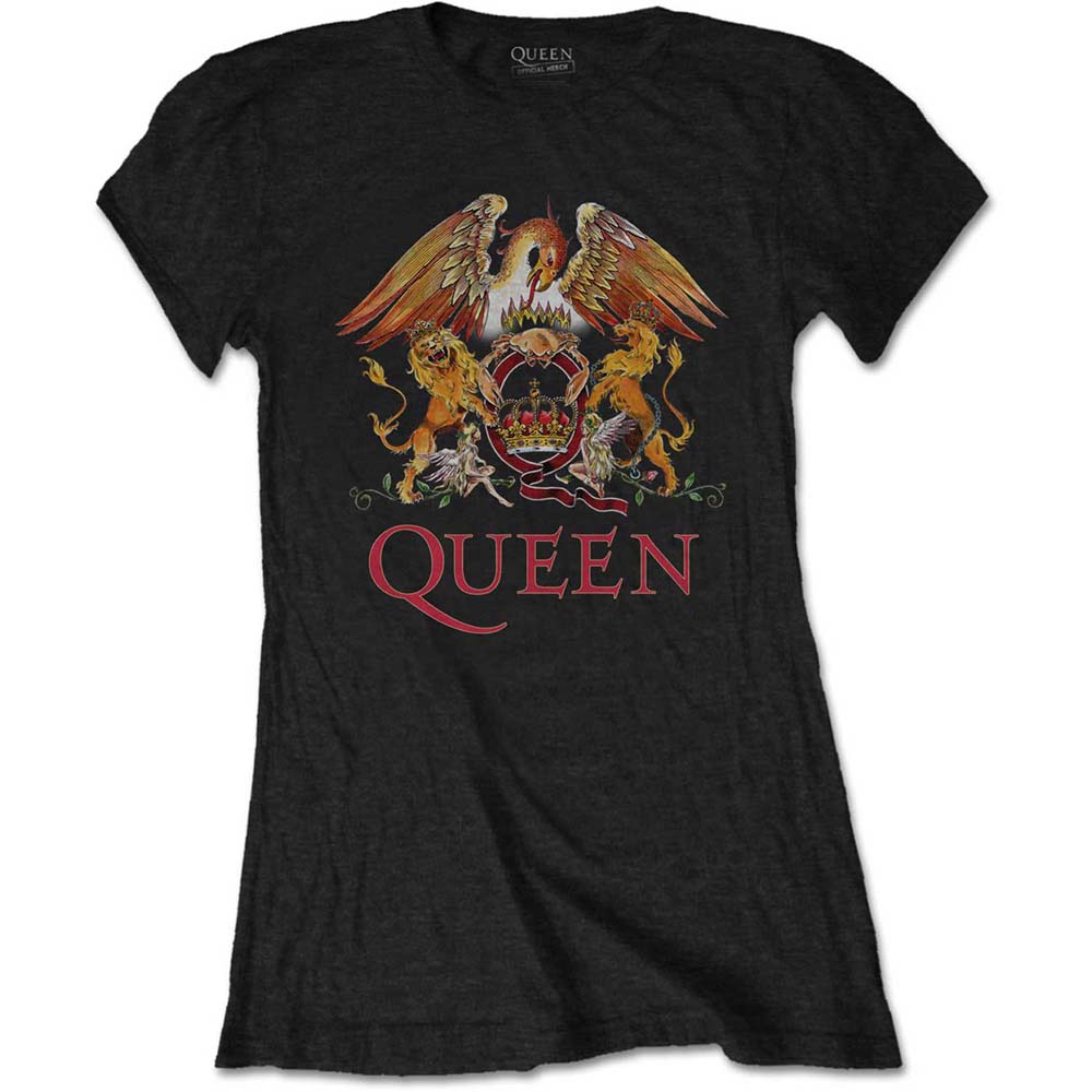 Queen tričko Classic Crest Čierna XS