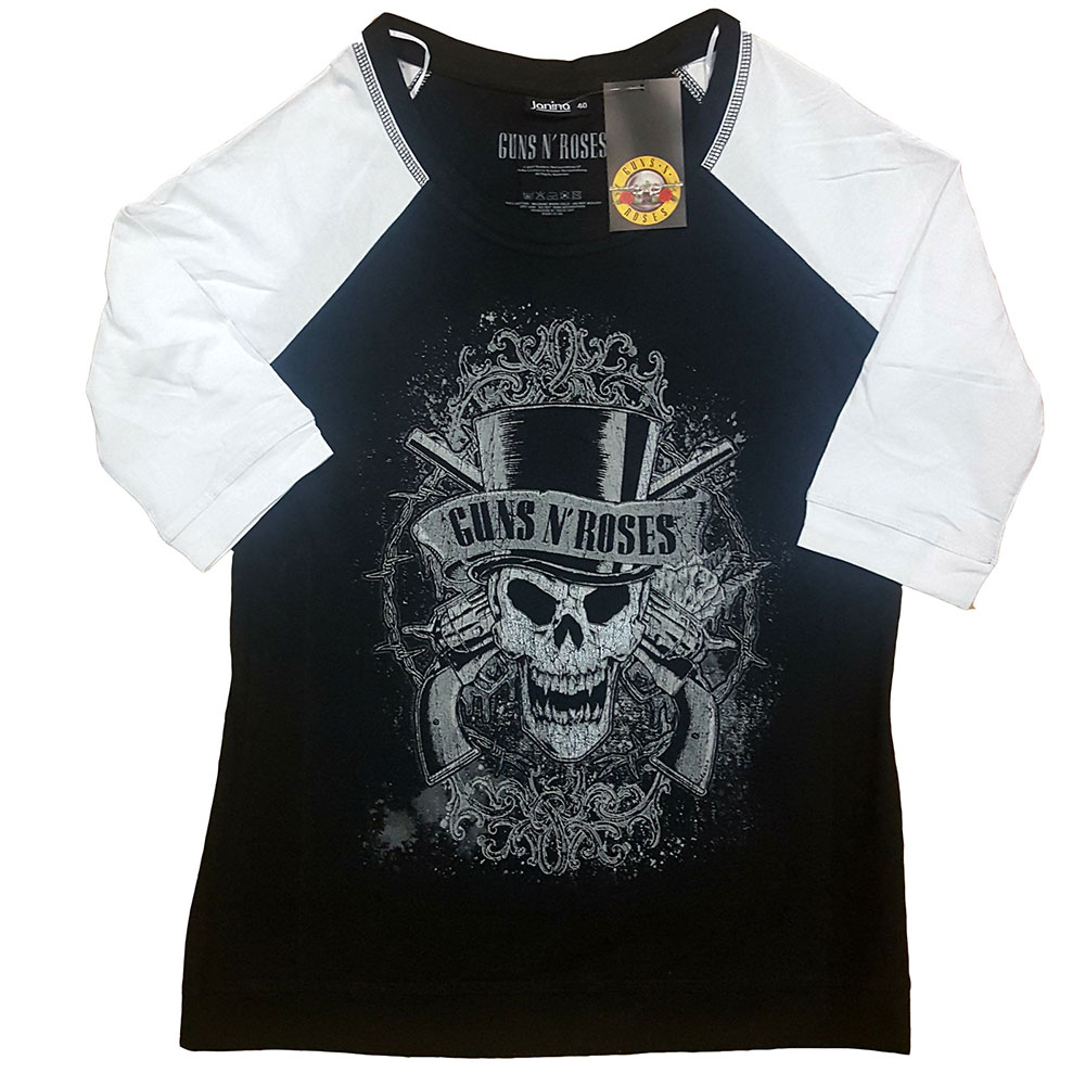 Guns N’ Roses tričko Faded Skull Čierna/biela 4XL