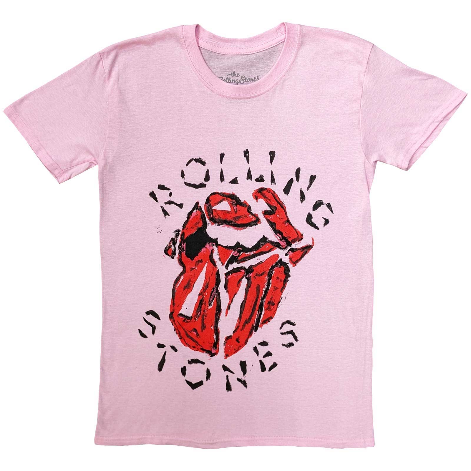 The Rolling Stones tričko Hackney Diamonds Painted Tongue Ružová L