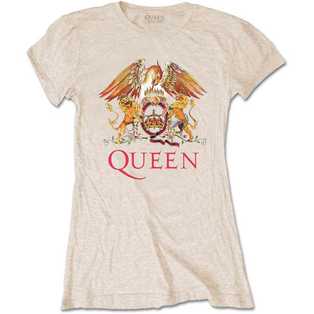 Queen tričko Classic Crest Natural XXL
