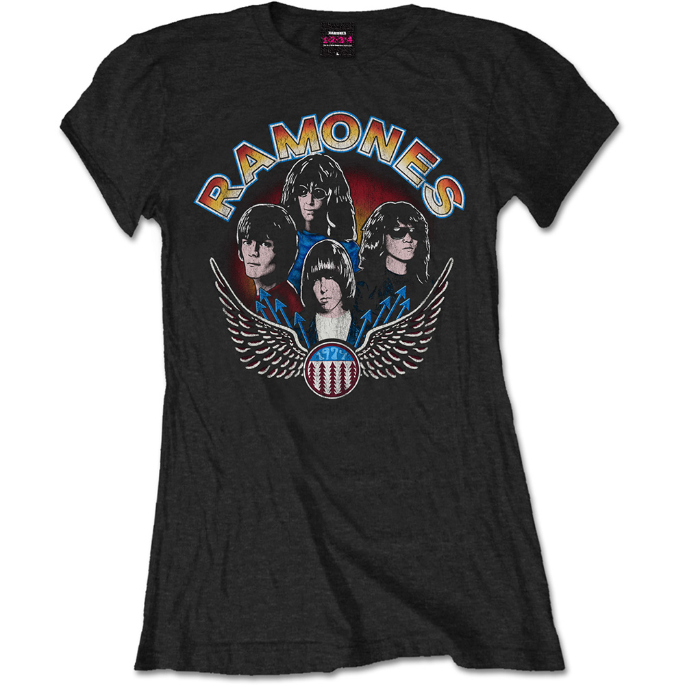 Ramones tričko Vintage Wings Photo Čierna S