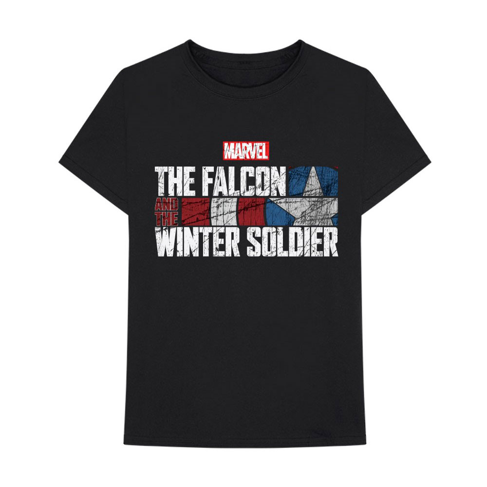 Marvel tričko Falcon & Winter Soldier Text Logo Čierna XL