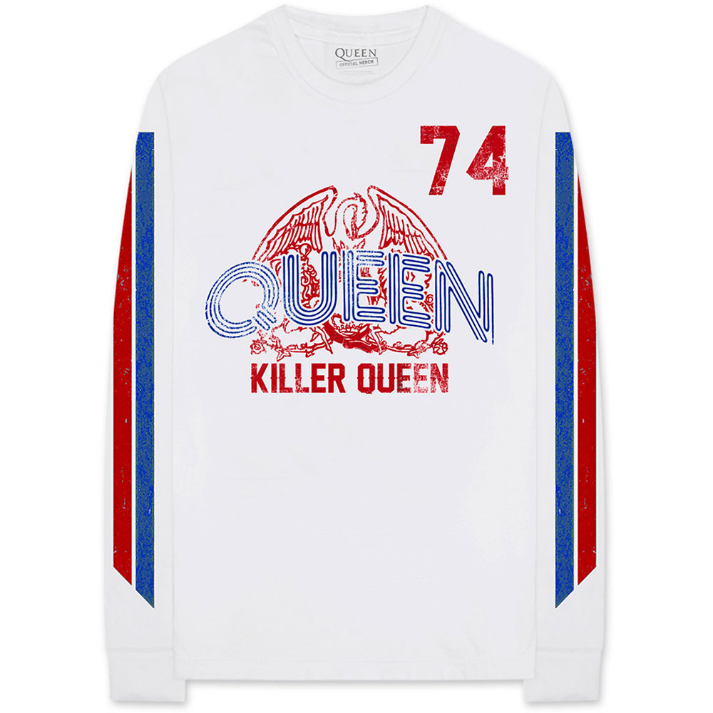 Queen tričko Killer \'74 Stripes Biela S