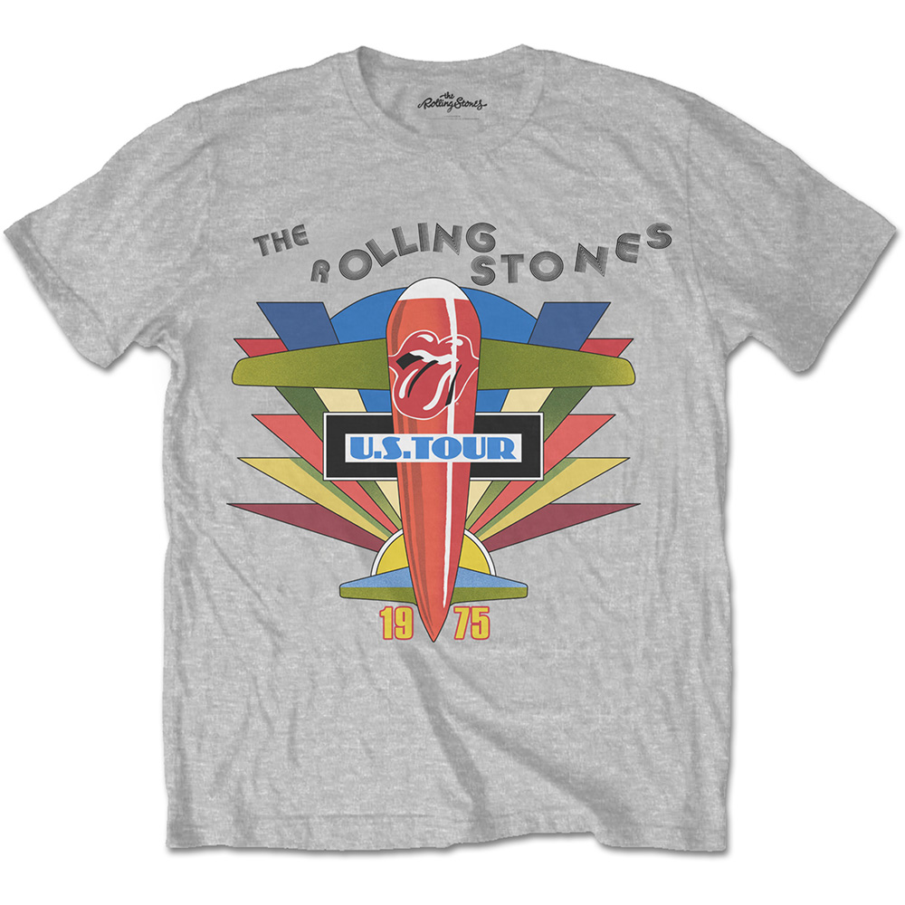 The Rolling Stones tričko Retro US Tour 1975 Šedá XL