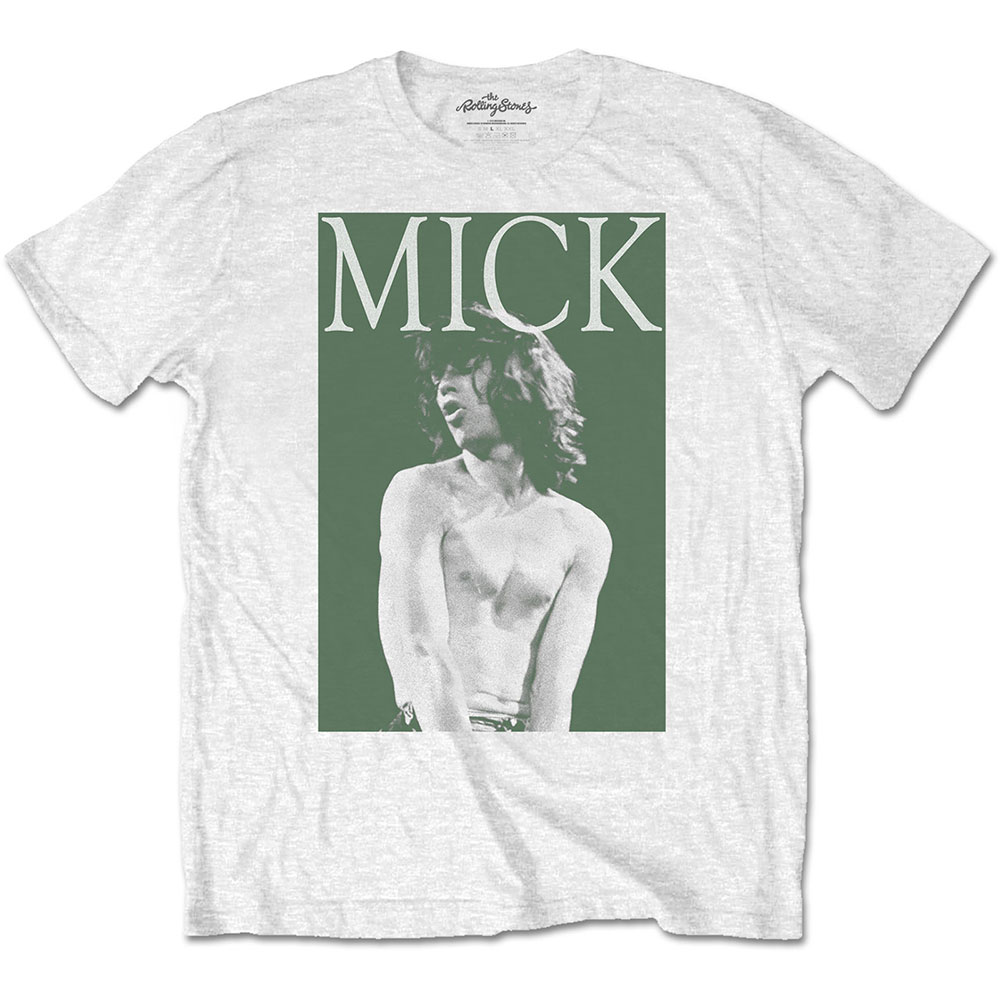 The Rolling Stones tričko Mick Photo Version 2 Biela S
