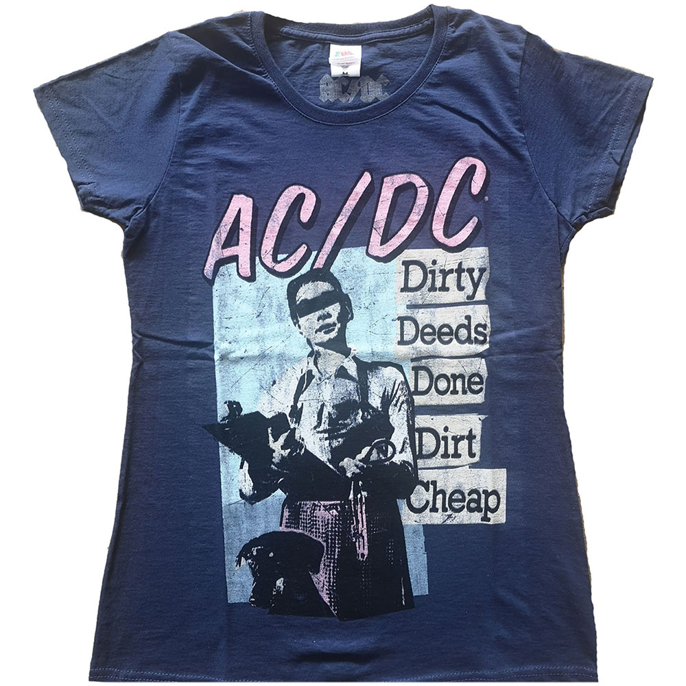AC/DC tričko Vintage DDDDC Modrá XS