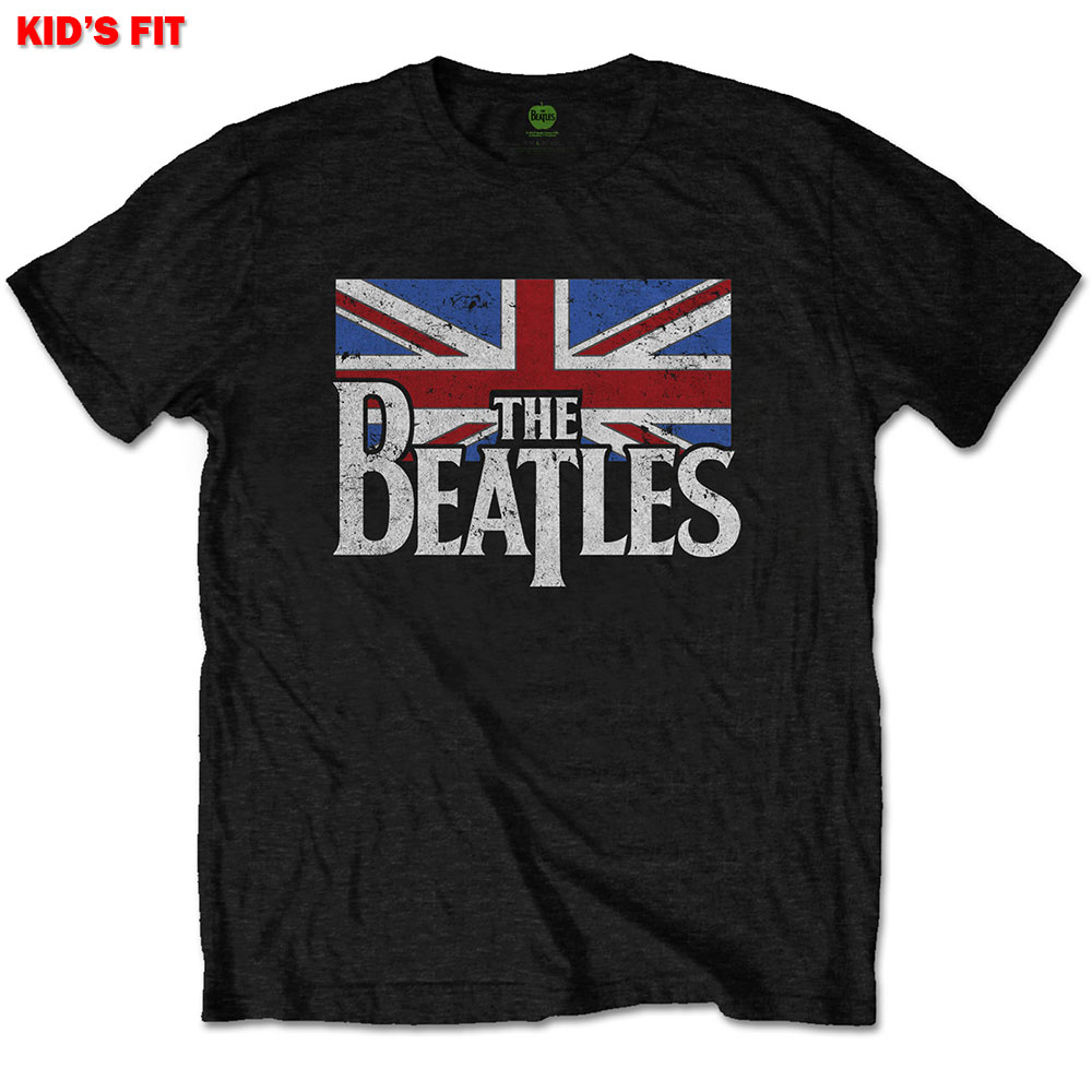 The Beatles tričko Dop T Logo & Vintage Flag Čierna 5-6 rokov