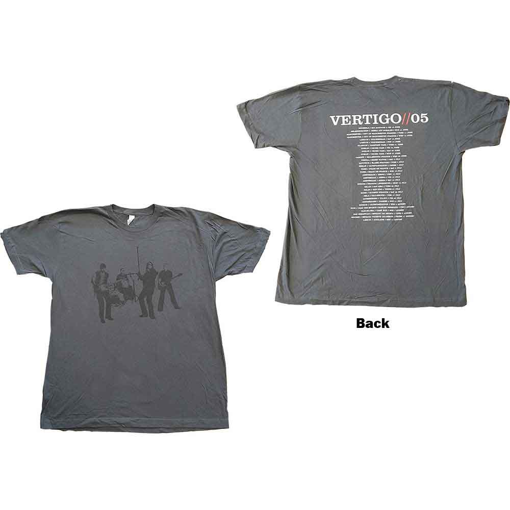 U2 tričko Vertigo Tour 2005 Live Šedá XL