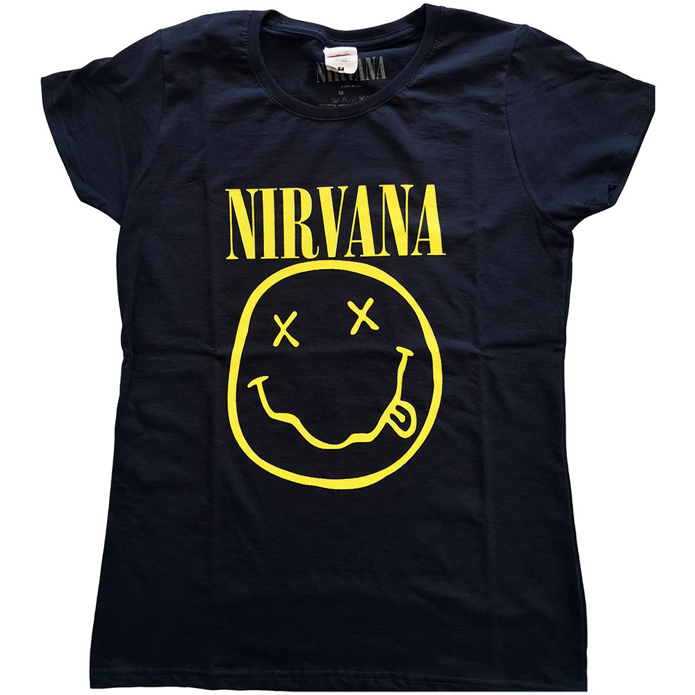 Nirvana tričko Yellow Smiley Modrá M