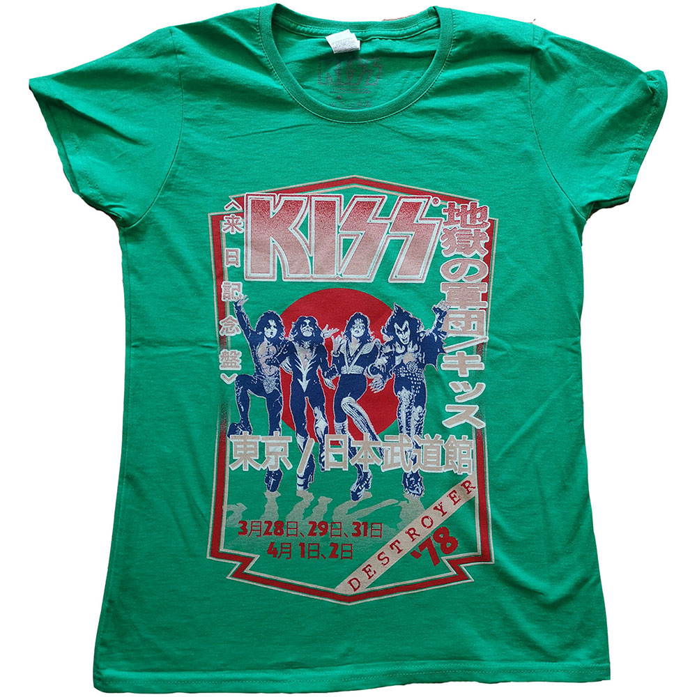 Kiss tričko Destroyer Tour \'78 Zelená L