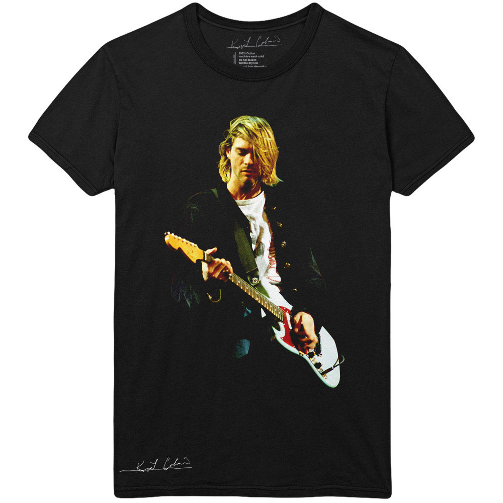 Kurt Cobain tričko Guitar Photo Colour Čierna M