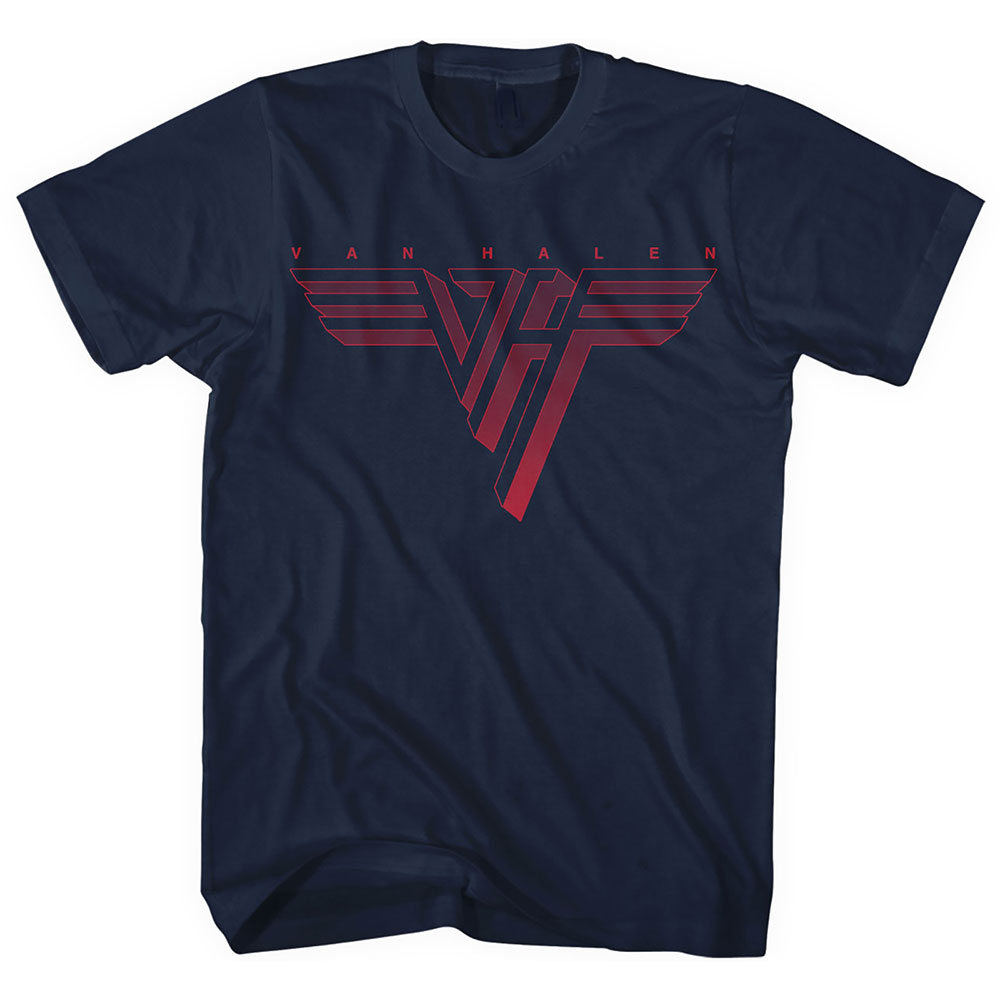 Van Halen tričko Classic Red Logo Modrá XL