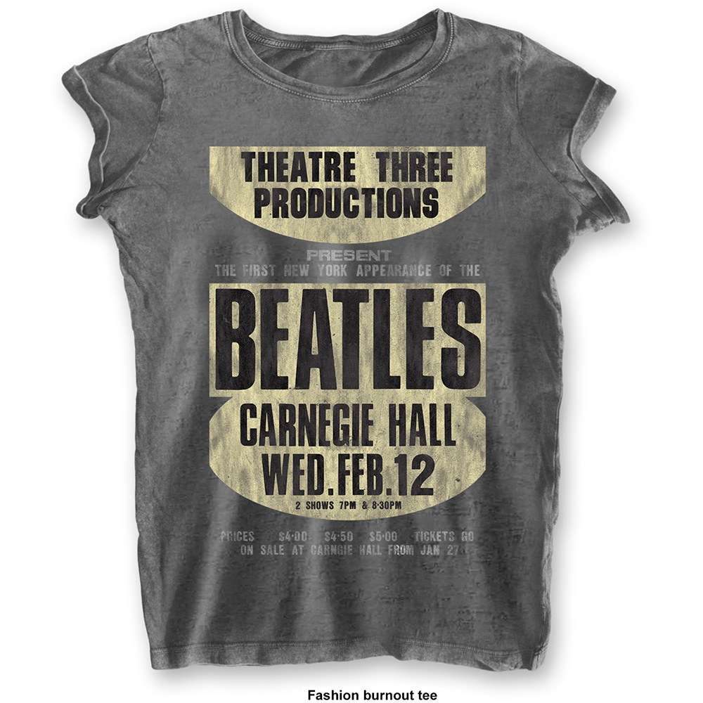 The Beatles tričko Carnegie Hall Šedá S