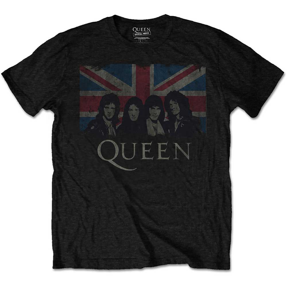 Queen tričko Vintage Union Jack Čierna 5-6 rokov