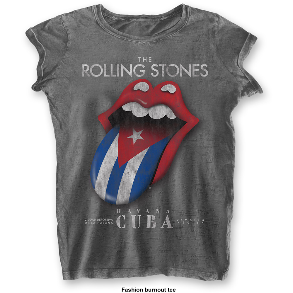 The Rolling Stones tričko Havana Cuba Šedá S