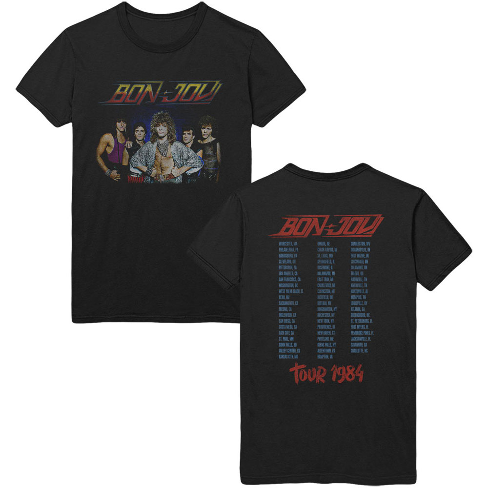 Bon Jovi tričko Tour \'84 Čierna L