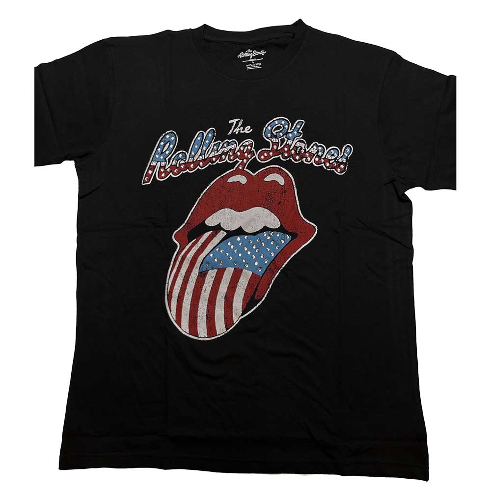 The Rolling Stones tričko USA Tongue Čierna S