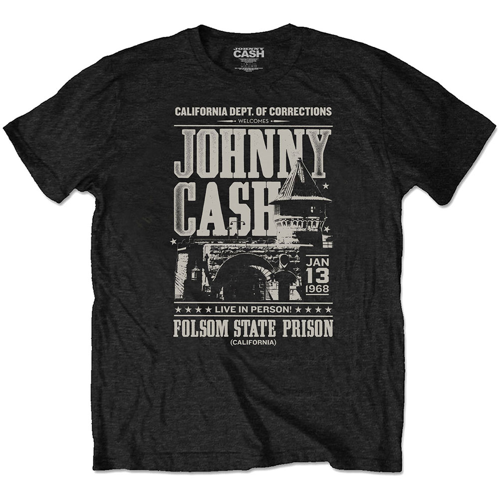 Johnny Cash tričko Prison Poster Čierna M