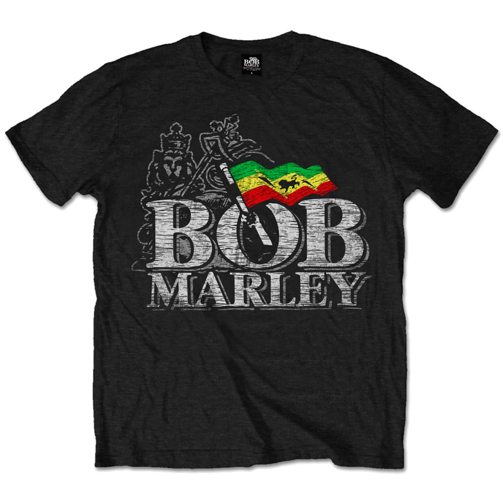 Bob Marley tričko Distressed Logo Čierna M