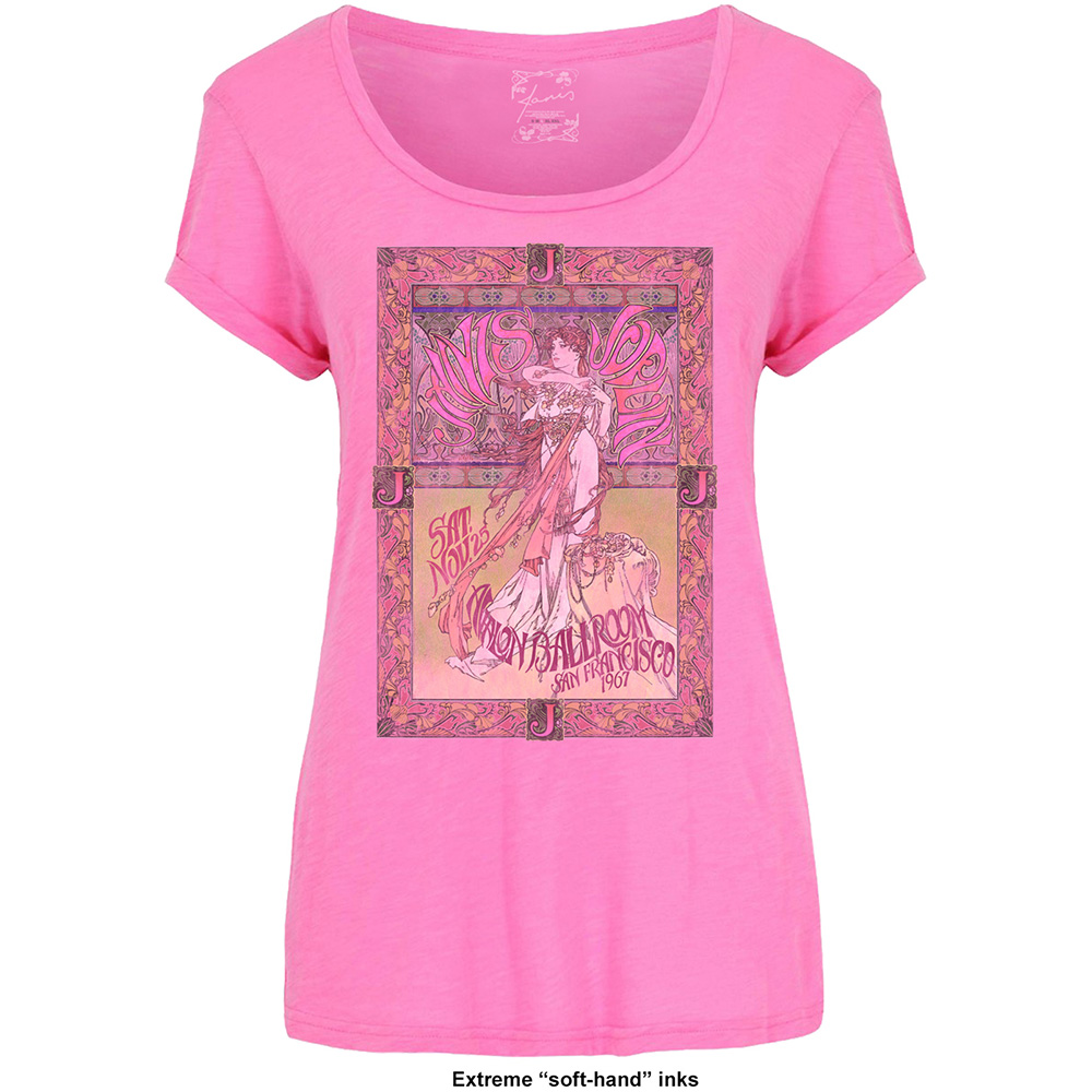 Janis Joplin tričko Avalon Ballroom \'67 Ružová L