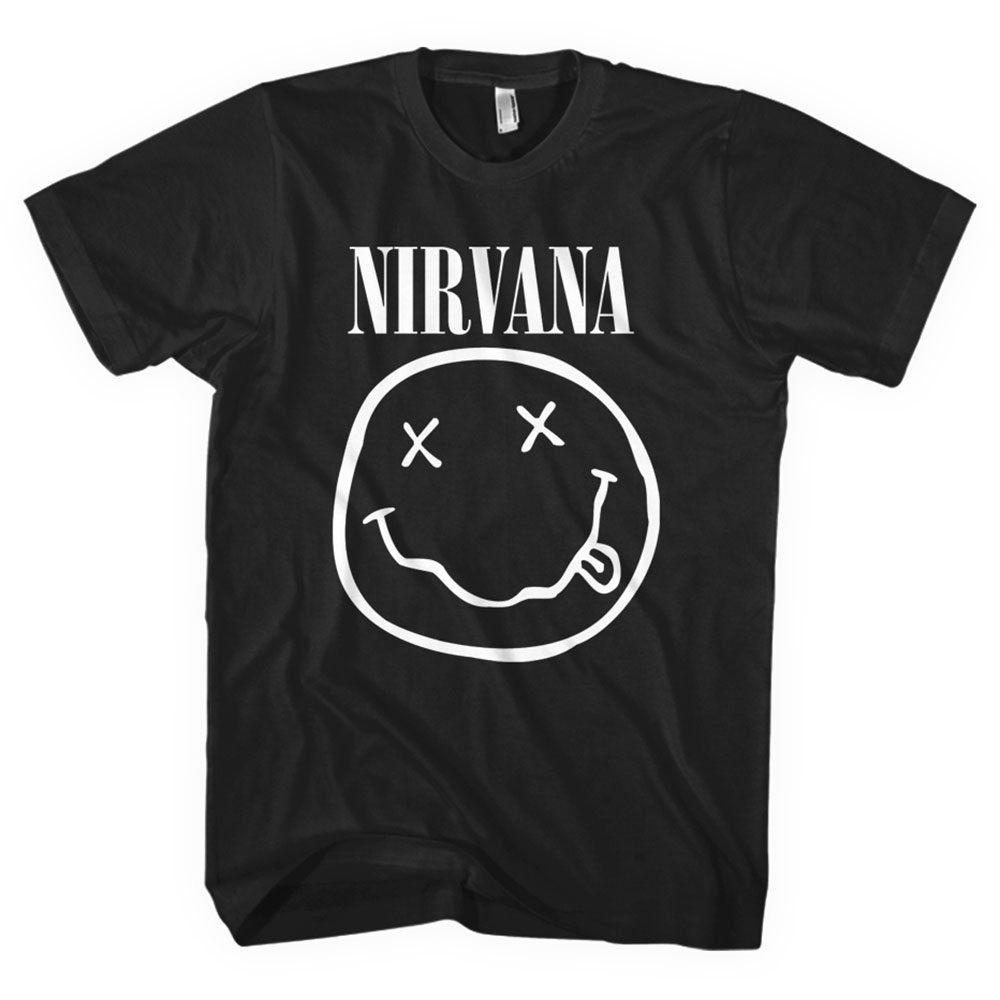 Nirvana tričko White Smiley Čierna XL