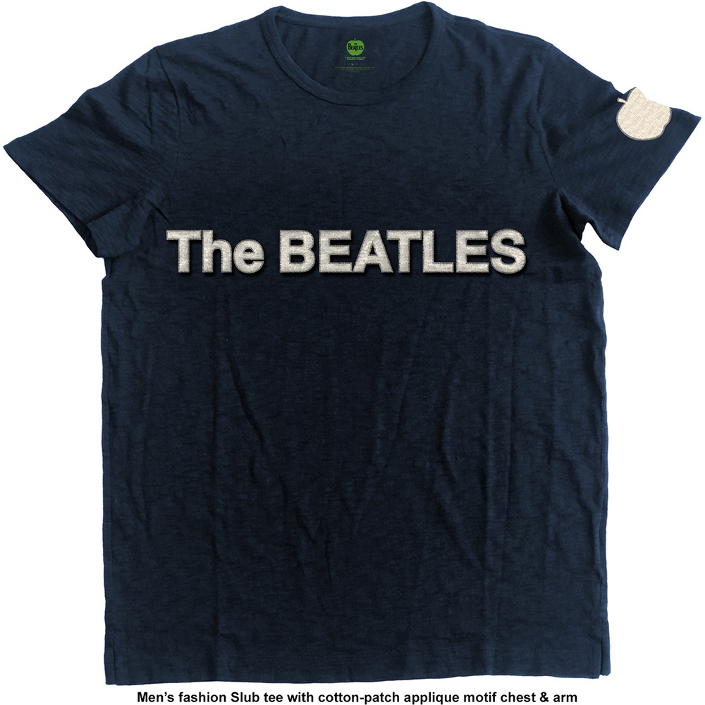 The Beatles tričko Logo & Apple Modrá M