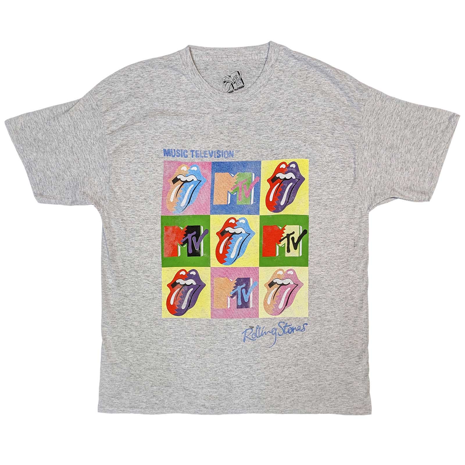 MTV tričko Rolling Stones Warhol Squares Šedá S