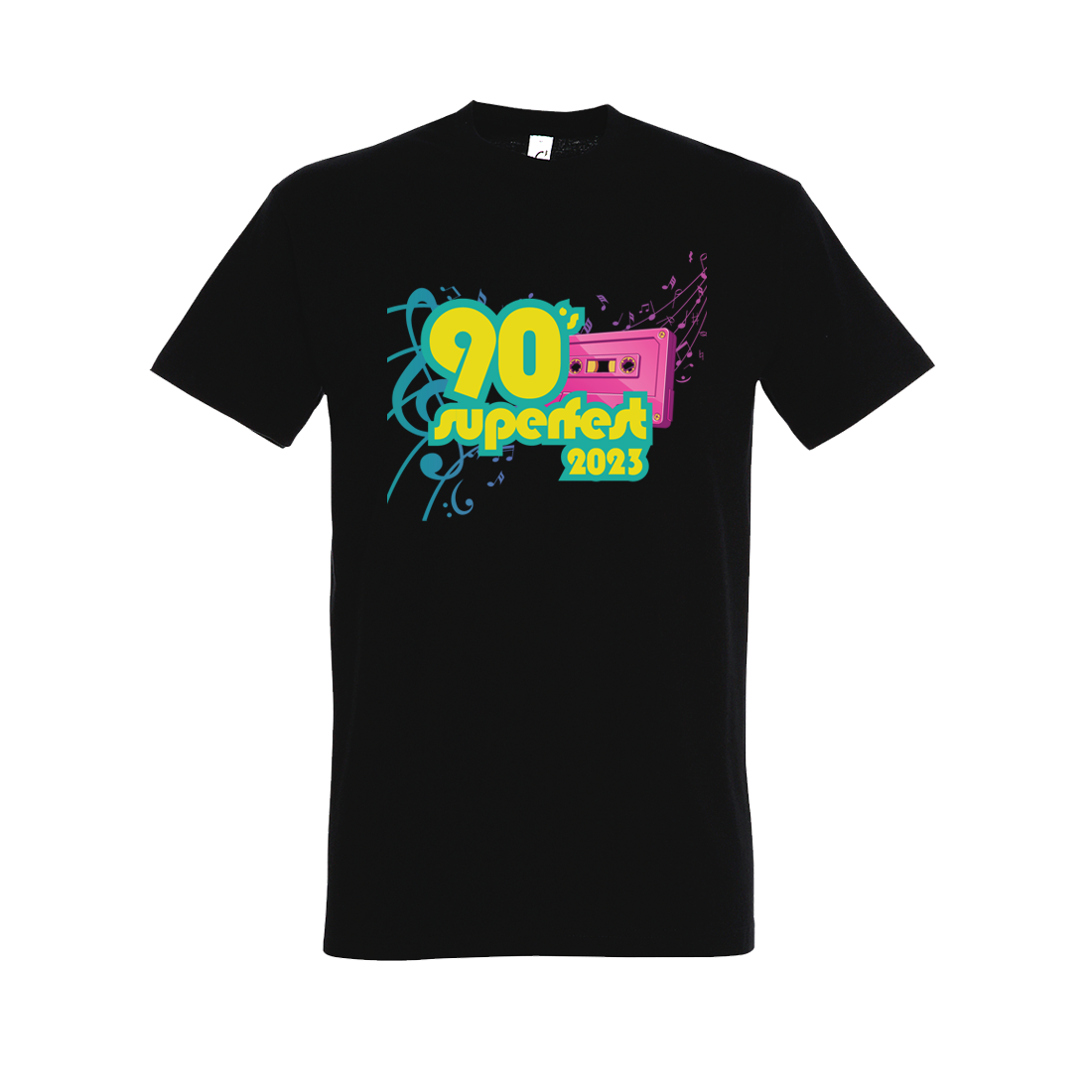 90\' Super Fest tričko 90\' SUPER FEST Čierna XXL