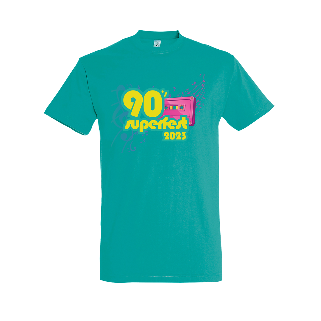 90\' Super Fest tričko 90\' SUPER FEST Bledomodrá S