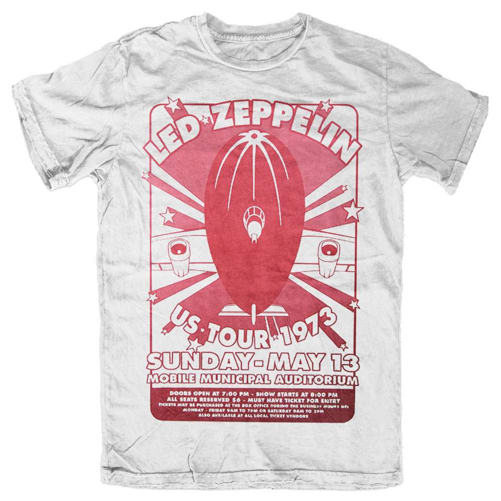 Led Zeppelin tričko Mobile Municipal Biela M