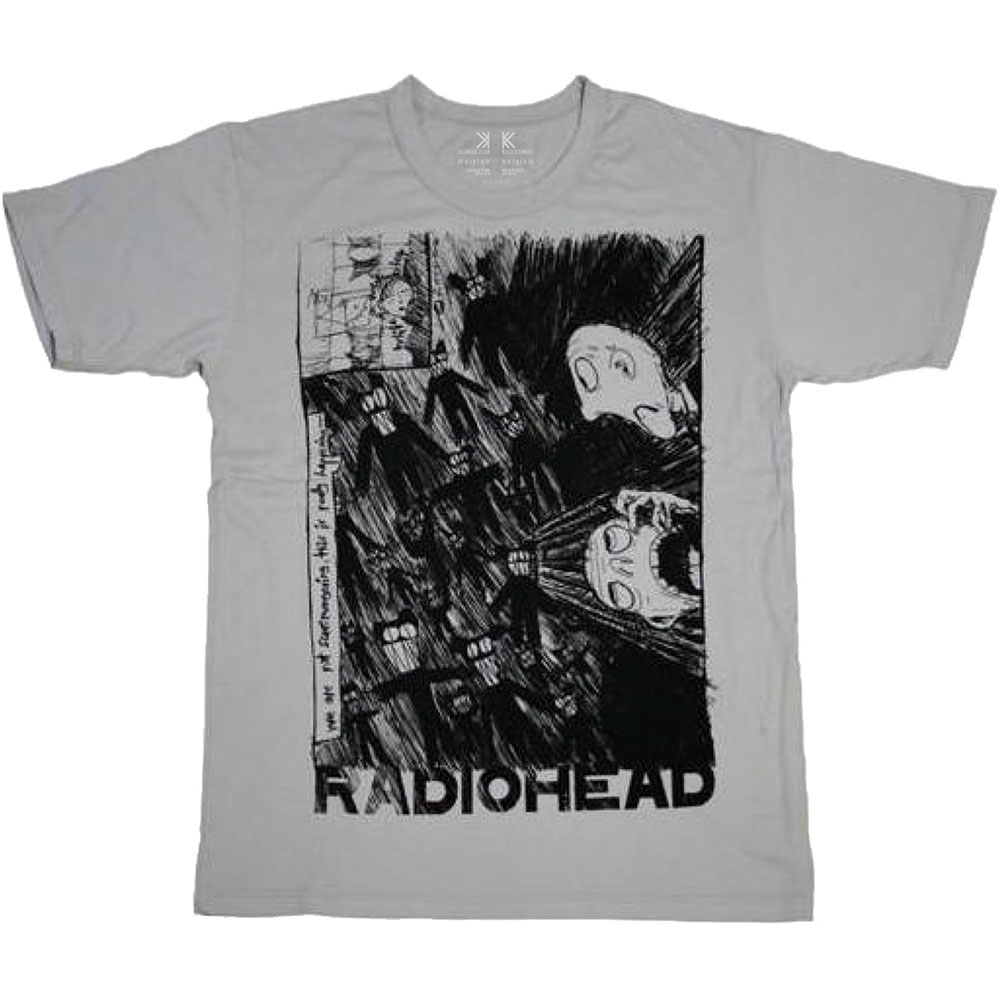 Radiohead tričko Scribble Šedá M