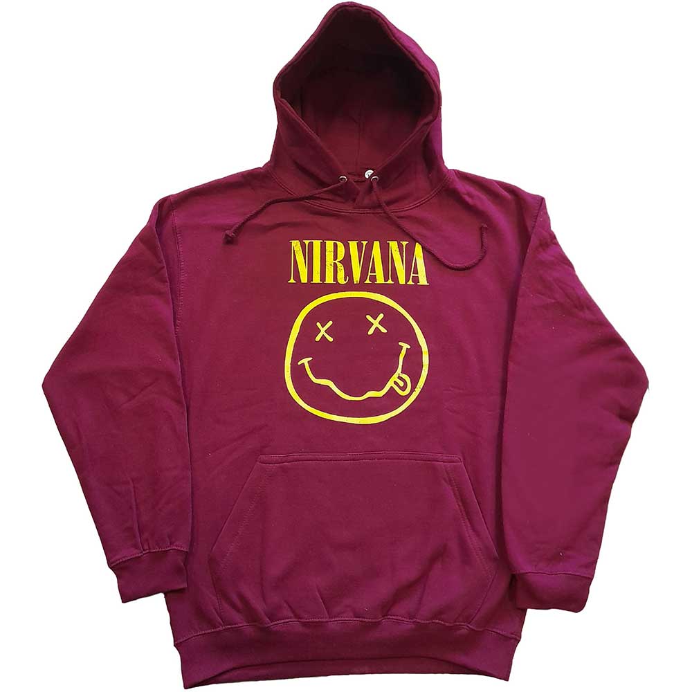 Nirvana mikina Yellow Smiley Červená XXL