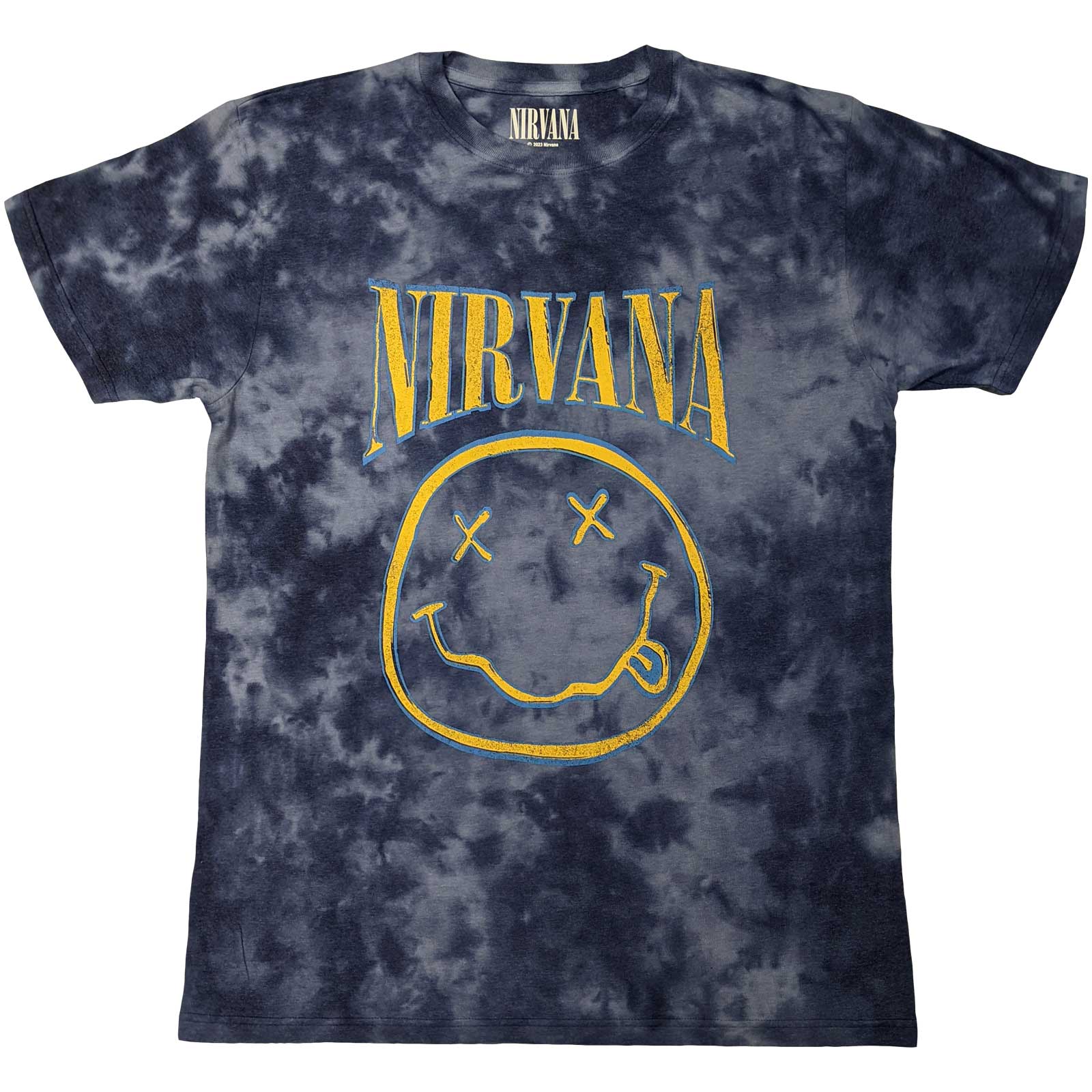 Nirvana tričko Smiley Blue Stroke Modrá M