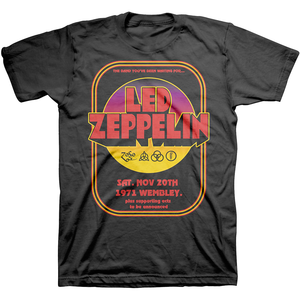 Led Zeppelin tričko 1971 Wembley Čierna XL