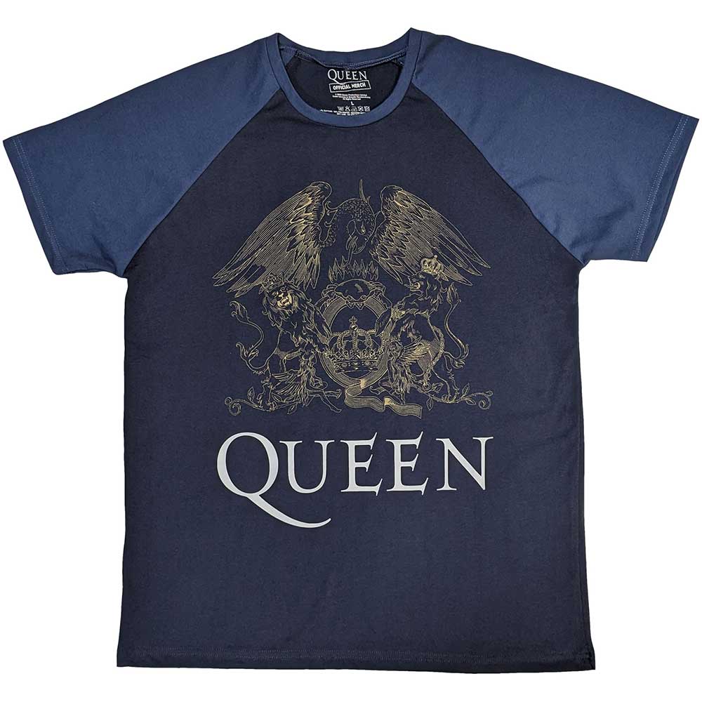Queen tričko Crest Modrá S