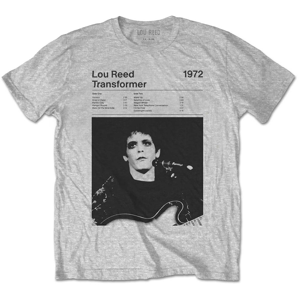 Lou Reed tričko Transformer Track List Šedá S