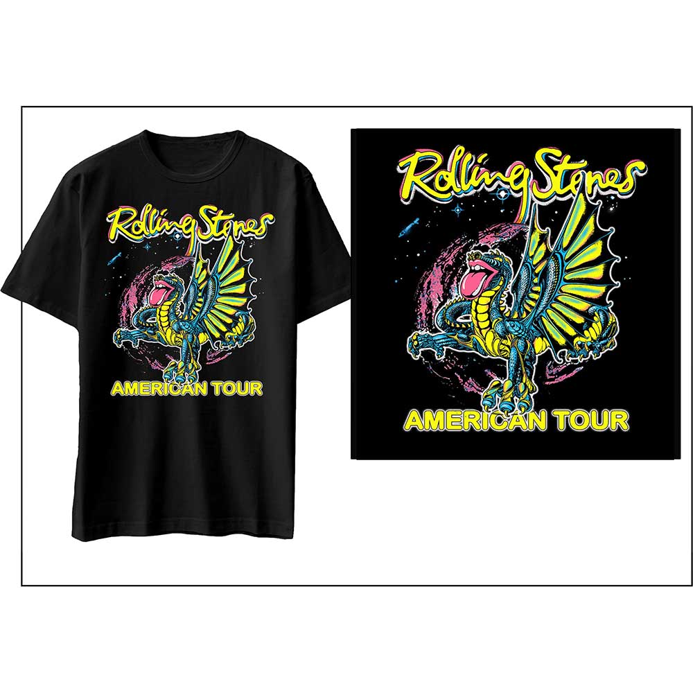 The Rolling Stones tričko American Tour Dragon Čierna S