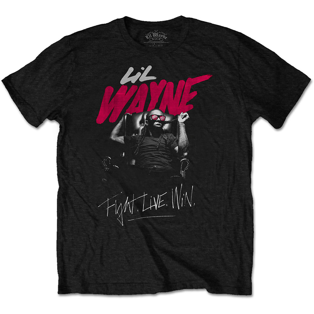 Lil Wayne tričko Fight, Live, Win Čierna M