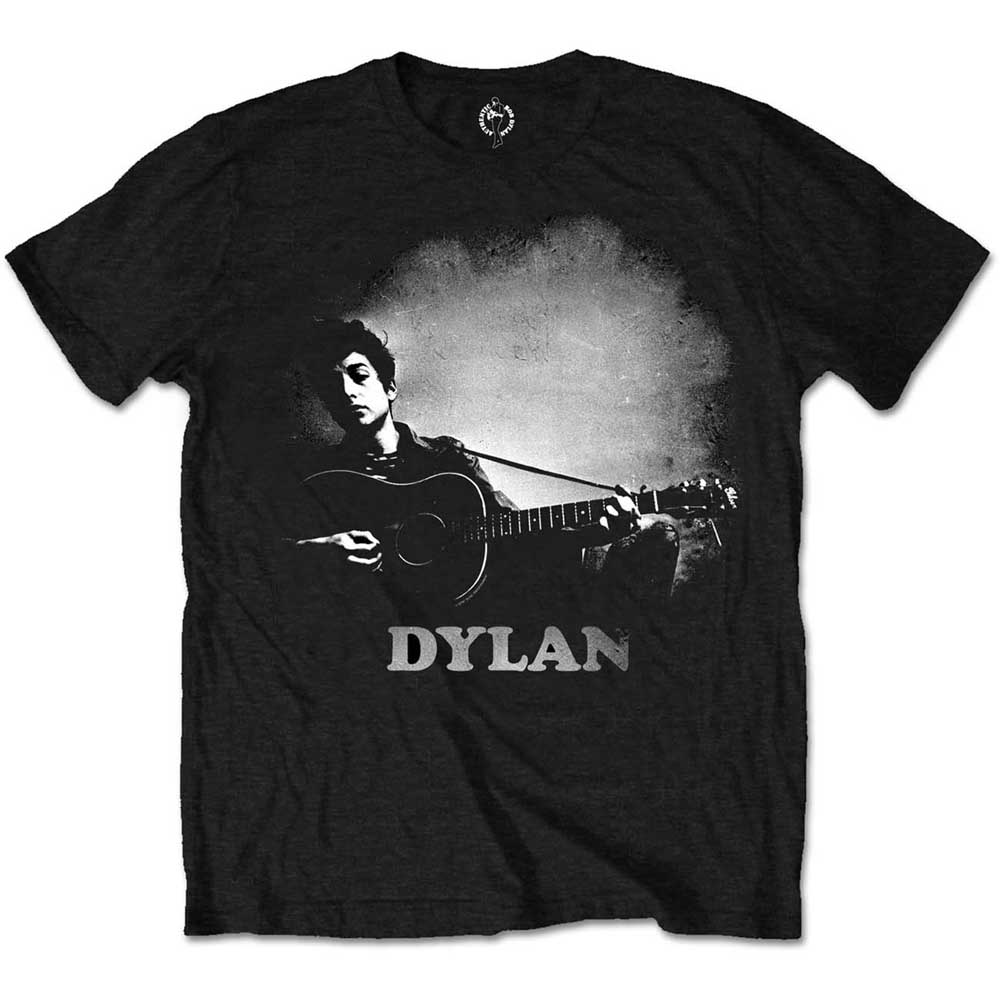 Bob Dylan tričko Guitar & Logo Čierna L
