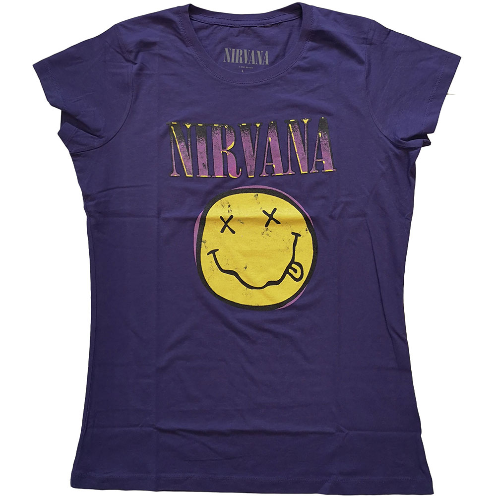 Nirvana tričko Xerox Smiley Pink Fialová M