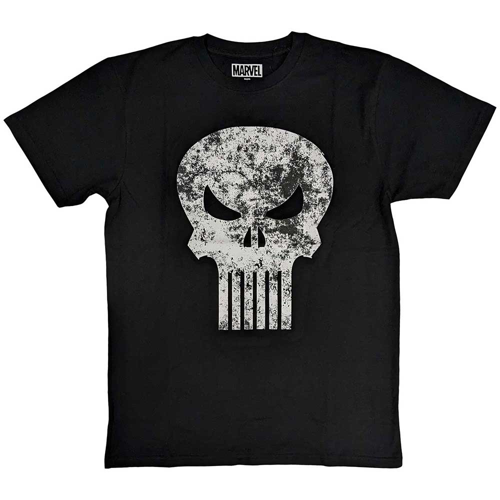 Marvel tričko Punisher Distressed Logo Čierna XXL