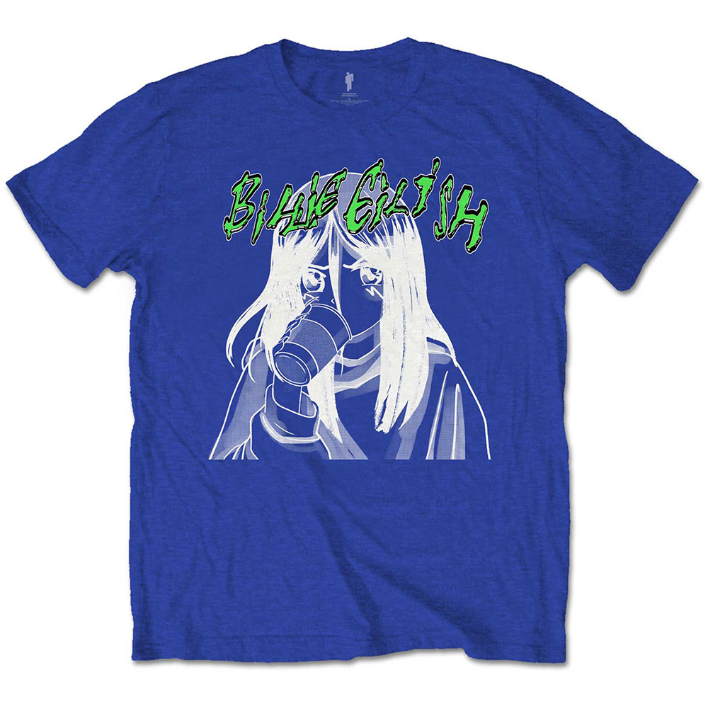 Billie Eilish tričko Anime Drink Modrá S