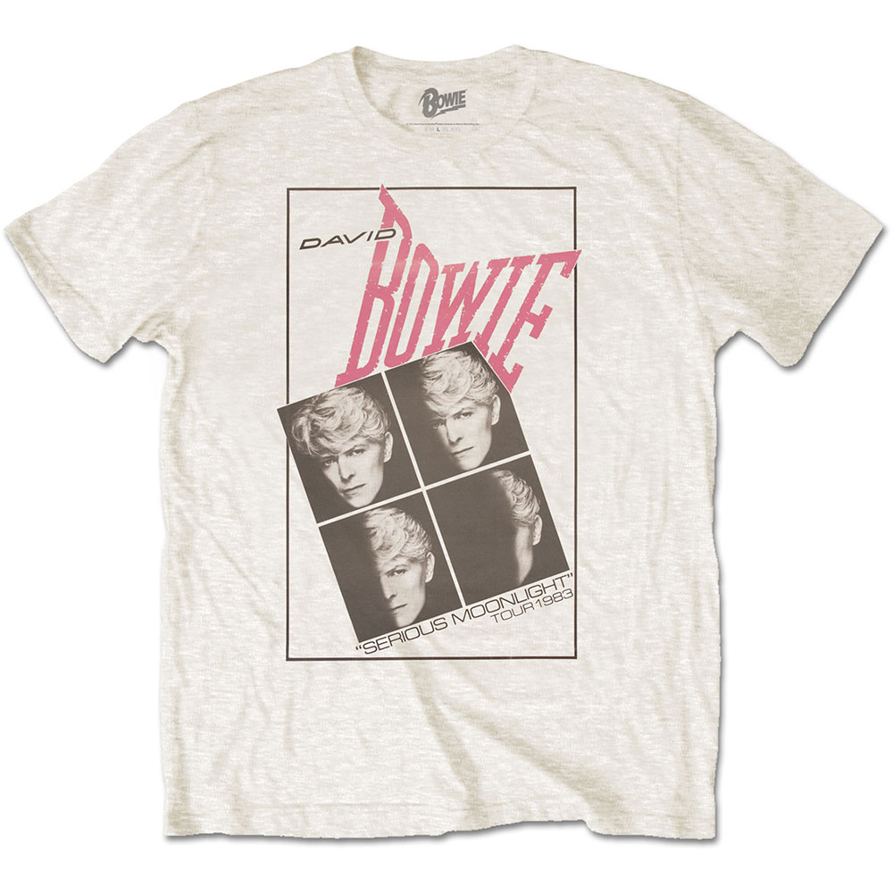 David Bowie tričko Serious Moonlight Biela L