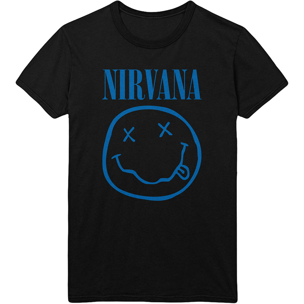 Nirvana tričko Blue Smiley Čierna XXL