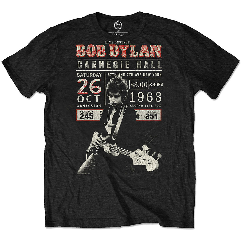 Bob Dylan tričko Carnegie Hall \'63 Čierna XL