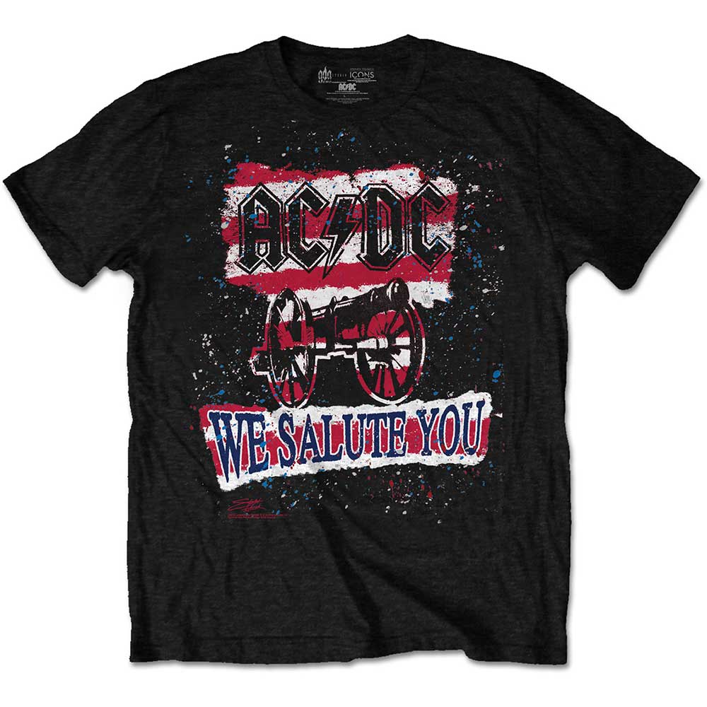 AC/DC tričko We Salute You Stripe Čierna L