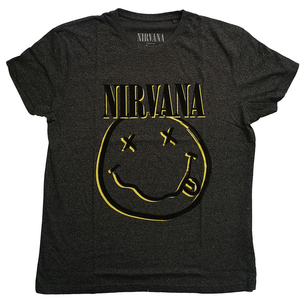 Nirvana tričko Inverse Smiley Šedá/Čierna XS