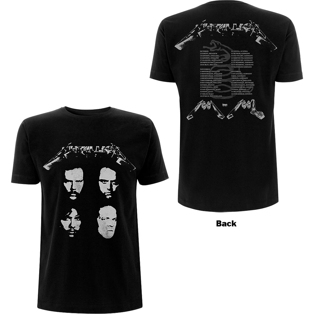 Metallica tričko 4 Faces Čierna M