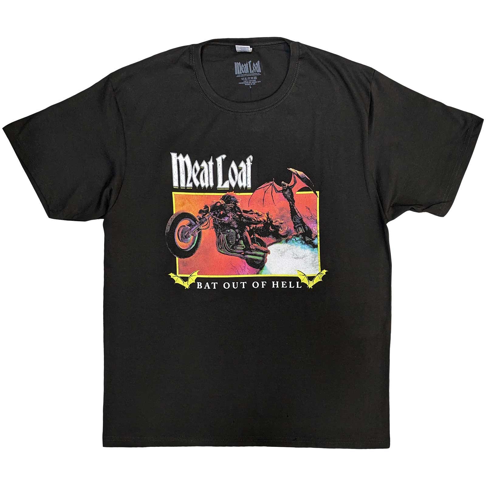 Meat Loaf tričko Bat Out Of Hell Rectangle Šedá XXL