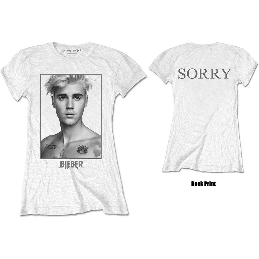 Justin Bieber tričko Sorry Ladies Biela M